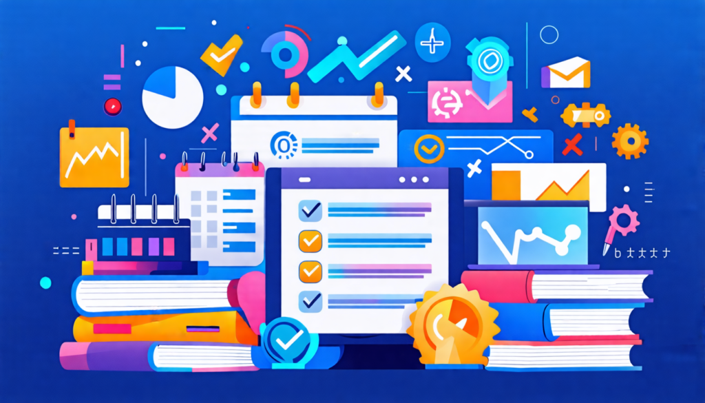 An illustrative collage showcasing various freelancing skills, including graphic design, digital marketing, coding, writing, and video editing. Each skill is represented with tools or symbols that ind