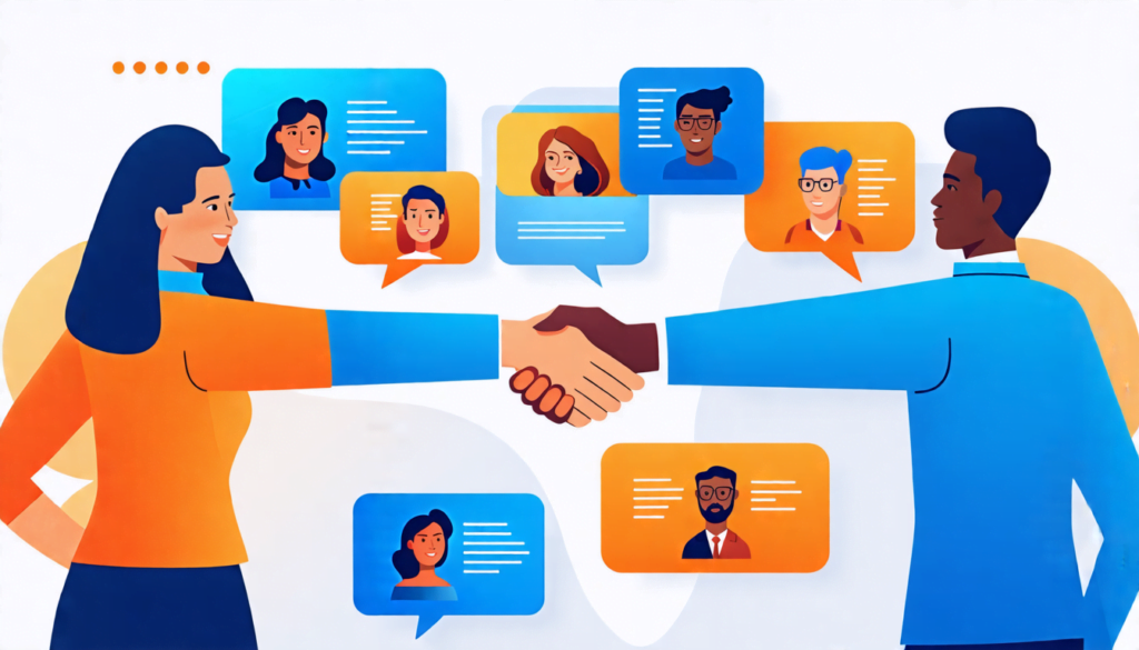 A professional-looking website mockup featuring a prominent Client Testimonials section. The page displays several client headshots with accompanying quote