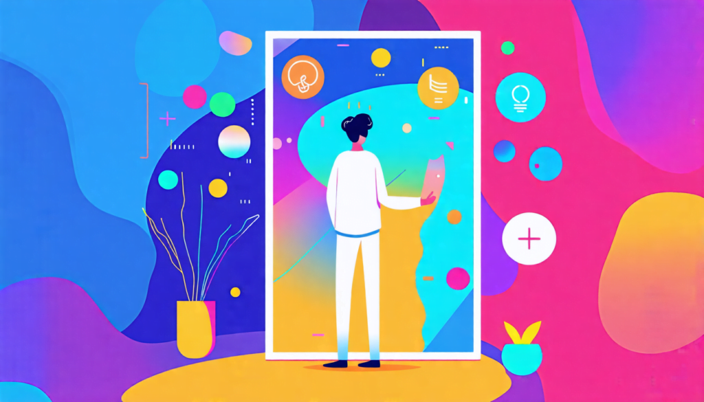 Here's a DALL-E prompt for an image related to Introduction to Personal Branding: A stylized illustration of a person standing confidently in front of a l