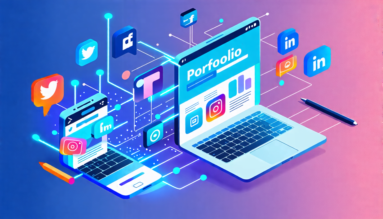 A stylized image of a smartphone screen displaying various social media icons (Facebook, Twitter, LinkedIn, Instagram) connected by glowing lines to a slee